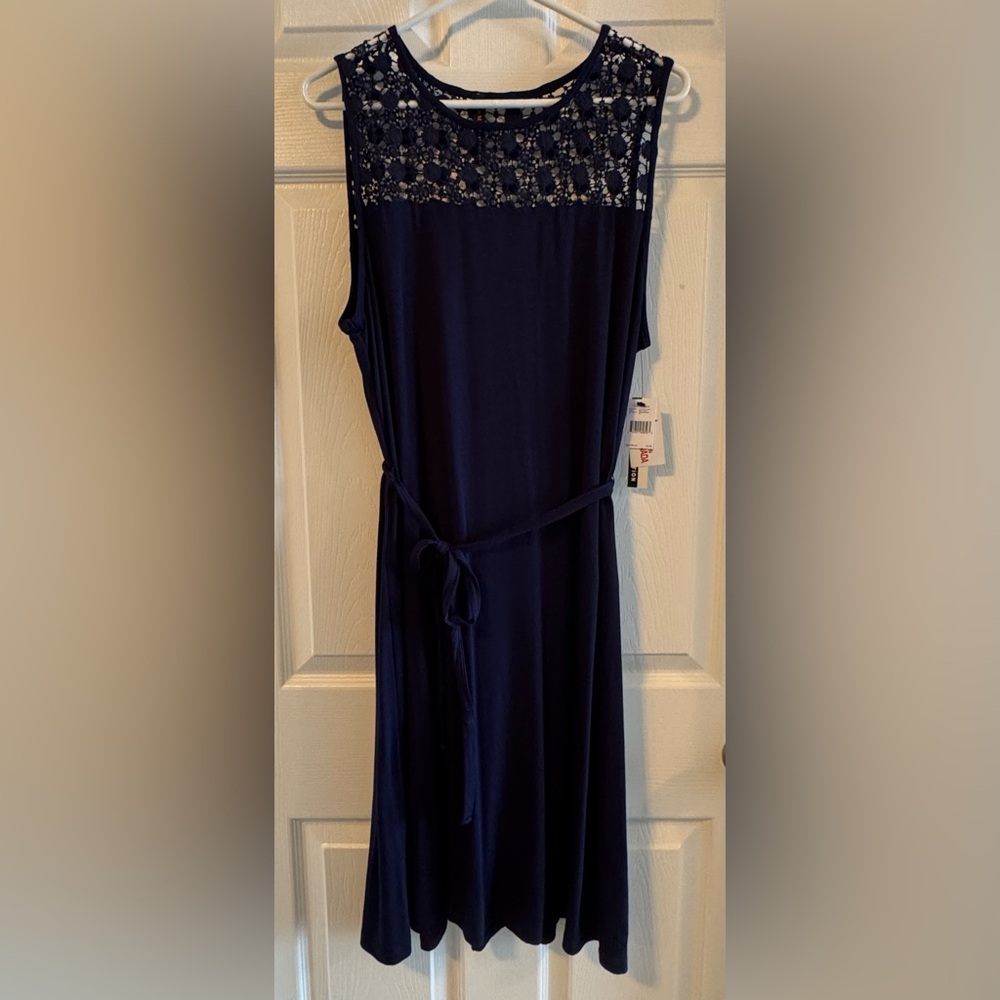NWT - Woman’s knee length navy dress by Lori M Collection.